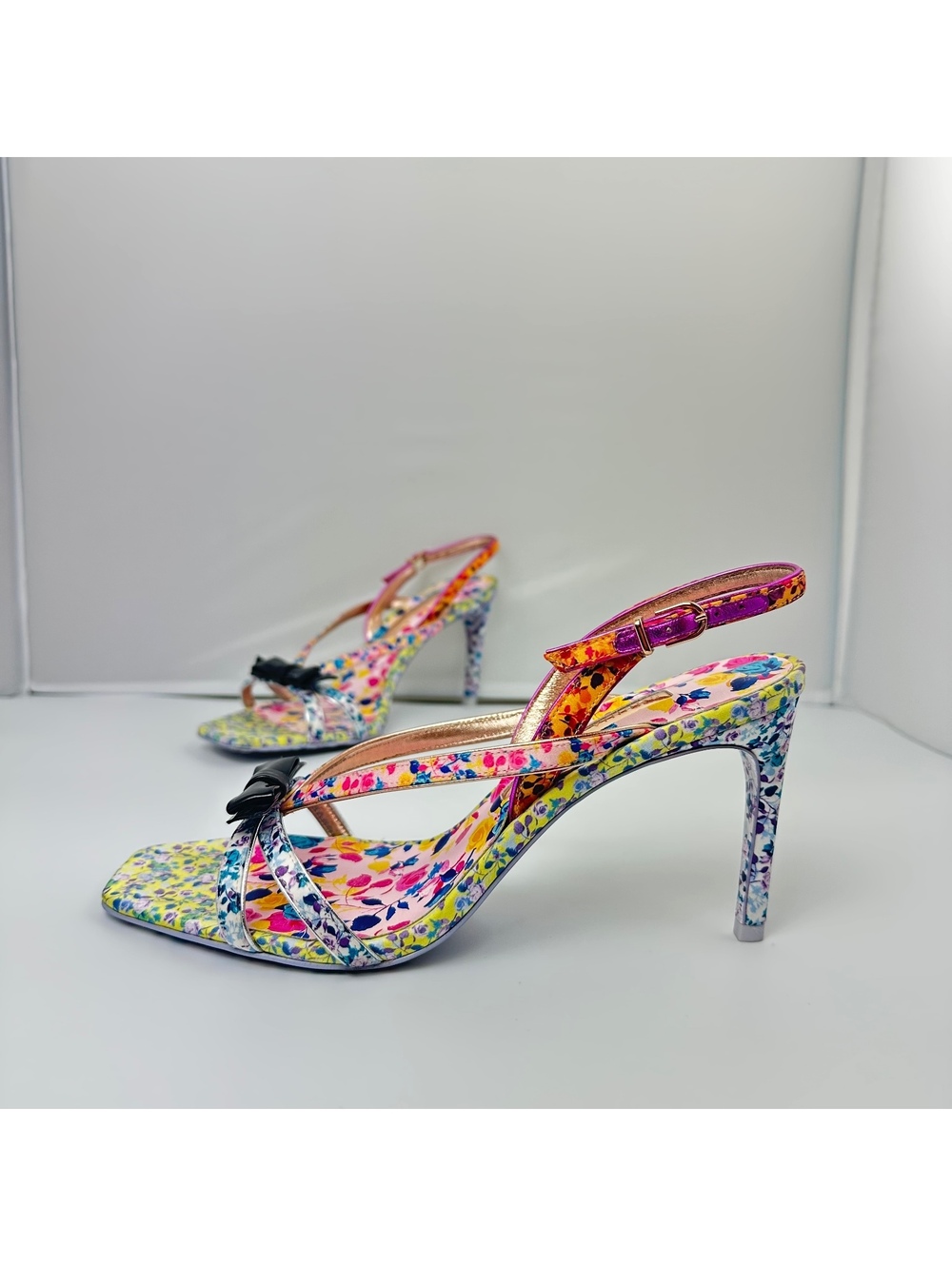Sophia Webster Laurellie Floral Silk & Leather Slingback Sandals EU 40 US 9 - Picture 2 of 14